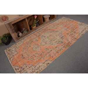 Vintage 39X83 pieds Orange Beige tapis turc classique grande surface 4m Rectangle couloir motif laine jonc de mer Latex tapis de chambre - Product Image 5