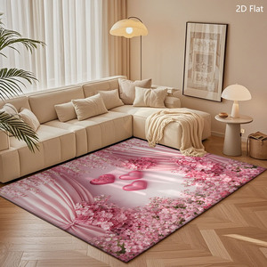 Custom Printed Sofa Area Rug for Living Room <b>Bedroom</b> Non-Slip Polyester Carpet - Product Image 1