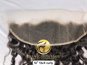 100% non transformé brut indien Temple vierge en gros meilleur produit de qualité supérieure 13x4 naturel bouclés frontal extensions de cheveux humains - Product Image 3