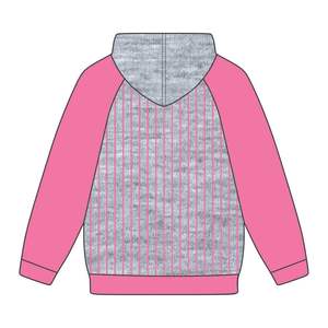 1908 Grey Body Pink Raglan Pinstripes Pullover Sudadera con capucha Mezcla de algodón Hermandad de mujeres griega Ropa personalizada Divine Nine HBCU Greek Life - Product Image 3