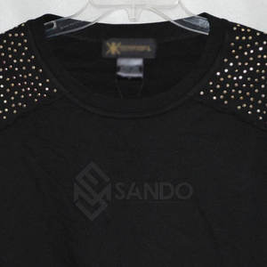 สเวตเชิ้ตมีรูระบายอากาศสำหรับผู้หญิงเสื้อสเวตเชิ้ตประดับพลอยเทียมขนาดใหญ่พิมพ์โลโก้ได้ตามต้องการ - Product Image 5