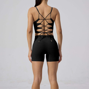 Entrenamiento al por mayor logotipo personalizado conjunto de fitness ropa activa mujeres gimnasio ropa kit sudor traje levantamiento de glúteos manga larga 4 piezas conjuntos de yoga - Product Image 3