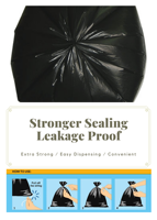 Bolsas de Basura Negras Resistentes para Cocina y Oficina, Biodegradables, con Refuerzo Lateral, Extra Gruesas, con Fondo Sellado, Precio de Fábrica