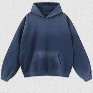 Sweat à capuche délavé à l'acide personnalisé surdimensionné plaine acide Vintage lavé poids lourd à capuche hommes en gros lavage à l'acide pull à capuche - Product Image 5