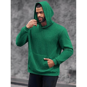 Sudadera con capucha de punto y con estilo para hombres, mujeres y niños, Sudadera con capucha de etiqueta privada con bolsillo de canguro y estampado verde 2024 - Product Image 3
