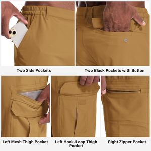 Short en Toile Léger et Écologique 100% Coton pour Homme Séchage Rapide Respirant Résistant à l'Eau pour Extérieur Décontracté Solide - Product Image 3