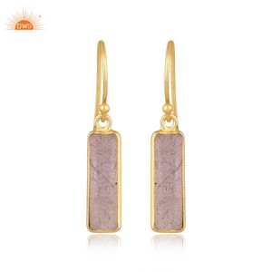 ที่ขายดีที่สุด 925 เงินสเตอร์ลิง 18K Gold Platedธรรมชาติลาบราดอร์อิตอัญมณีห้อยต่างหู Demi Fine ผู้ผลิตเครื่องประดับ - Product Image 1