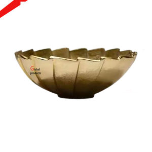 Bol de service à salade et à nourriture en aluminium doré de bonne qualité pour bar et restaurant d'hôtel - Product Image 3