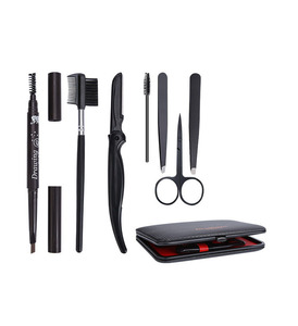 Pinzas para cejas de pestañas de acero inoxidable de Venta caliente Punta puntiaguda inclinada con bolsa de almacenamiento de viaje - Product Image 4