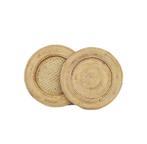 Rattan Charger Plate Natural Material Dishes Plates Dinnerware Eco-friendly Table Decor <b>Wedding</b> Centerpieces and Decoration - Product Image 2