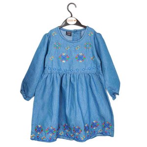Robe en jean brodée pour filles - Bleu - Product Image 1