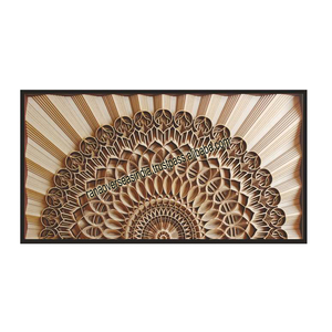 Paneles MDF montados en la pared de alta calidad al por mayor, diseño Mandala cortado con láser, detalles de madera multicapa para decoración de sala de estar - Product Image 2