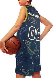 Meilleures ventes Maillots de basket-ball réversibles pour jeunes Vêtements de sport par sublimation Ensembles d'uniformes d'équipe personnalisés bleus - Product Image 6
