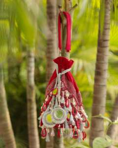 Bolso de mano de espejo nupcial indio, bolso étnico hecho a mano para fiesta de boda, ropa de noche - Product Image 2