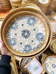 หวายธรรมชาติแกะสลักถาดเคลือบสำหรับการให้บริการถาดที่มีชื่อเสียงในเวียดนามที่ขายดีที่สุด2023 - Product Image 3