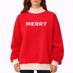 <b>Women</b> Streetwear Printed Casual Oversized Mockneck Sweatshirt with Badge & Sequined Cotton <b>Fleece</b> Warm Winter <b>Top</b> - Product Image 1