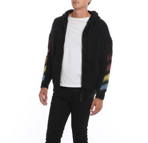 Sudadera con Capucha de Mohair Cepillado con Cremallera, Tirador de Cremallera de Seguridad, Mangas con Estampado, Bolsillos con Estampado de Flechas - Product Image 3