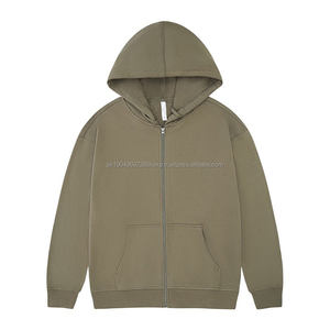 Sweat à capuche pour homme en molleton français zippé 100% coton y2k designer fermeture éclair épaules tombantes surdimensionné imprimé logo Sweat à capuche personnalisé pour homme - Product Image 2