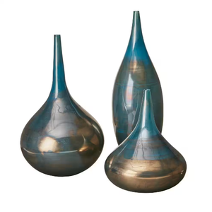 Vases à fleurs sur mesure Vase en métal fini brillant décoratif fait à la main Pièce maîtresse de mariage Fournitures de décoration de table - Product Image 1