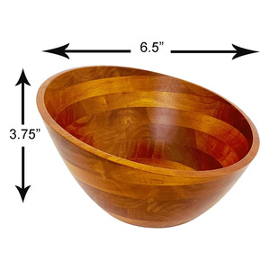 Ensemble de 4 bols en bois d'acacia massif pour salade de fruits, collation, bonbons, bols en bois pour table à manger, bol personnel Offre Spéciale bas prix - Product Image 3