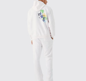 Conjunto de Sudadera y Pantalones Deportivos de Alta Calidad con Efecto Desgastado, Sudadera con Capucha Personalizable, Traje Deportivo Lavado con Ácido, 100% Algodón - Product Image 2