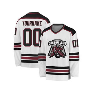 Men's High Quality Ice Hockey Practice Jersey Sublimated Embroidered Team Name Factory Cheap Price Breathable Fabric Long Sleeve - Product Image 4