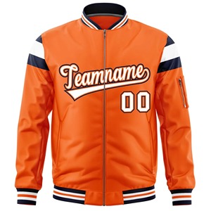 Vente en gros Varsity Full-Zip Letterman Bomber Jacket Épaule contrastée Color Block Baseball Jacket Veste en jersey personnalisable - Product Image 4