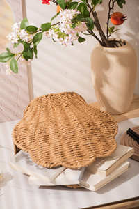Panier en coquillages vintage tissé à la main, boîtes de rangement et organisateurs en corde de papier naturelle - Product Image 5