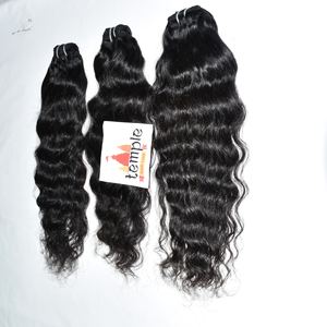 Remy indien temple vierge couleur naturelle femmes noires pas cher cuticule aligné vente en gros machine double trame ondulation profonde cheveux humains - Product Image 1