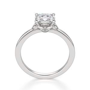 Bague de fiançailles en diamant taillé coussin Art Déco 5 pierres pour femme - Product Image 4