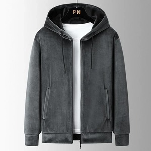 Thickened Fleece Hoodie <b>Men's</b> Casual Outerwear Silver Fox <b>Velvet</b> Autumn Winter Warmened Lamb <b>Velvet</b> Open <b>Jacket</b> - Product Image 6