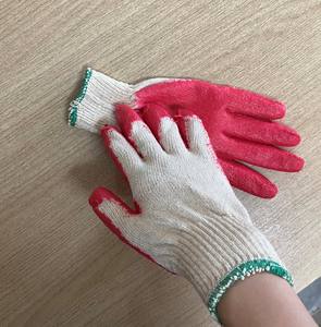 Guantes de trabajo de seguridad con revestimiento de goma vietnamita Anti-Corte Antideslizante Látex Semi-revestimiento Algodón reutilizable para protección de manos - Product Image 4