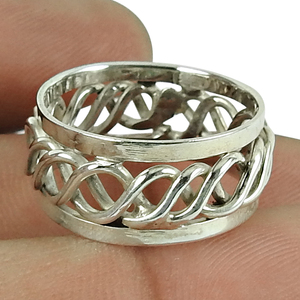 Style à la mode femmes mode bague spéciale 925 Sterling argent fin plaine à la main bandes bijoux fournisseur fabricant grossistes - Product Image 6