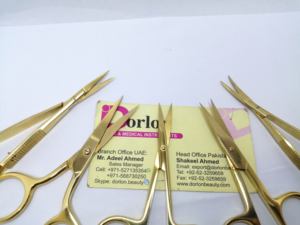 Professionnel brillant plaqué or petits ciseaux de manucure en acier inoxydable lame incurvée pointue soin des ongles fins Logo personnalisé Nail Art - Product Image 6