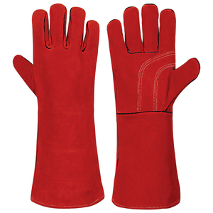 Cuero de vaca de buena calidad con guante de soldadura Precio de alta calidad Guantes de soldadura laboral Guantes de trabajo de soldadura transpirables - Product Image 1