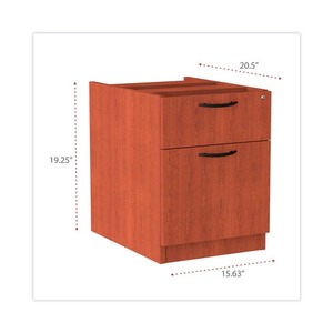 Alera Valencia Series - Pedestal para archivador colgante de 2 cajones, 15,63 pulgadas. X 20.5 Pulgadas X 19.25 pulgadas Organizador de Oficina en Color Cereza - Product Image 4