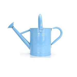 Maison et jardin bidon d'eau de la plus haute qualité en métal forme ronde grande taille couleur bleue plantes peintes arrosoir pour décor de jardin - Product Image 1