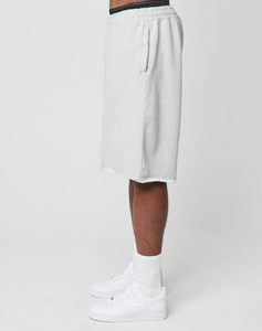 Shorts amples gris délavé pour homme, taille mi-haute, avec cordon élastique, style streetwear décontracté - Product Image 5
