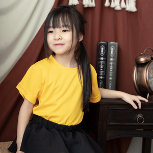 T-shirt unisexe à manches courtes et col rond pour enfants Ultifresh, décontracté, été, 100% polyester, imprimé uni, séchage rapide, respirant - Product Image 5