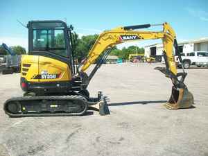 Mini-excavatrice Sany SY35U d'occasion de haute qualité, année 2022, avec moteur Yanmar, boîte de vitesses et roulements, en stock, à vendre - Product Image 3