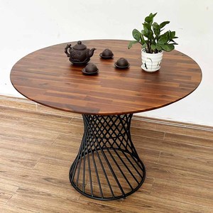CBBA110 Modern 1m <b>Round</b> <b>Dining</b> <b>Table</b> with <b>4</b> Leather Chairs MDF Wood Style Home Furniture <b>for</b> Living Room Bedroom or Bathroom - Product Image 3