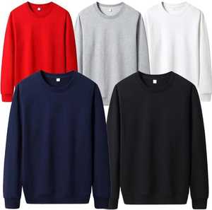 Pull-over unisexe respirant en molleton 100 % coton, coupe classique, col rond, motif uni, poids du tissu 370 g, pour l'automne - Product Image 6
