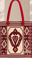 Sac fourre-tout vintage DAFNI BIG PAZAR en toile unie à motif œil, fermeture éclair, doublure en coton brodé, toutes saisons, pour le shopping