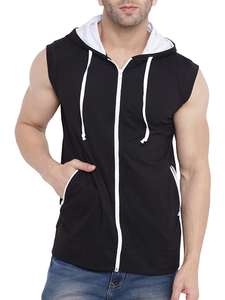 Wholesale Custom Logo Winter Knitted Unisex Men Women <b>Sleeveless</b> 280GSM 100% Cotton Anti-Pilling Breathable <b>Hoodies</b> Pullover - Product Image 5