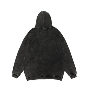 Sweat à capuche en molleton français 100% coton lourd, série High Street, lavage à l'acide, lavage à l'eau de pierre, vintage - Product Image 2