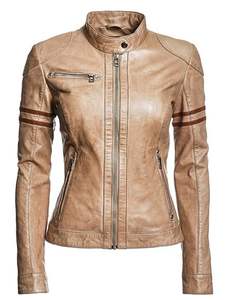 Chaqueta de Cuero para Mujer con Capucha de Piel Sintética, Invierno, Resistente al Viento, Transpirable, Forro de Algodón, Tela de Lona Resistente, Estilo Clásico Vintage - Product Image 1