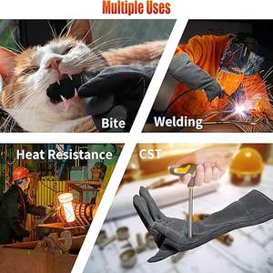 Gants de travail de sécurité unisexes en cuir véritable, résistants aux hautes températures, détection des aiguilles, certifiés CE, résistants aux acides - Product Image 5