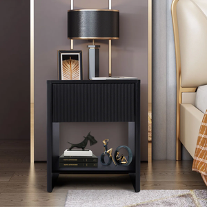 Linaege Corporation Yusdel 2-Compact Slim 2-Mesa auxiliar de 2 cajones Solución de espacio pequeño para dormitorio con lámpara y espacio para bebidas - Product Image 6