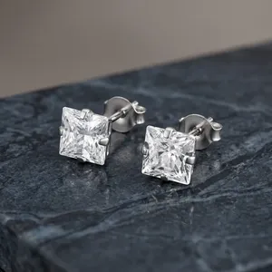 Cubic Zirconia Bohemian <b>Stud</b> <b>Earrings</b> 9x9mm <b>Set</b> of 6 Pairs 925 Sterling <b>Silver</b> Post Hypoallergenic Unisex Gift Jewelry - Product Image 3