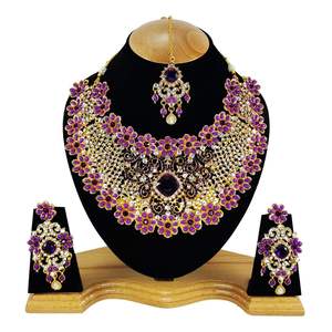 Conjunto de Joyería de Aleación con Cristales de Imitación en Forma de Flor Estilo Vintage, Collar, Aretes y Tocado para Mujer, Boda, Compromiso, Aniversario - Product Image 1